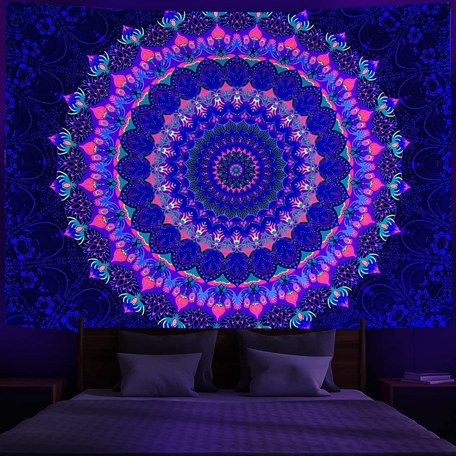 Shein Bohemian Tapestry - UV Light Fluorescent Wall Hanging