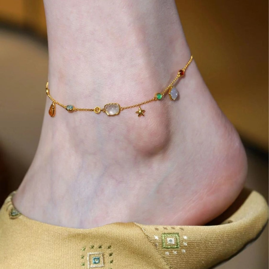 Charming Summer Forest-Style Starfish Anklet for Women