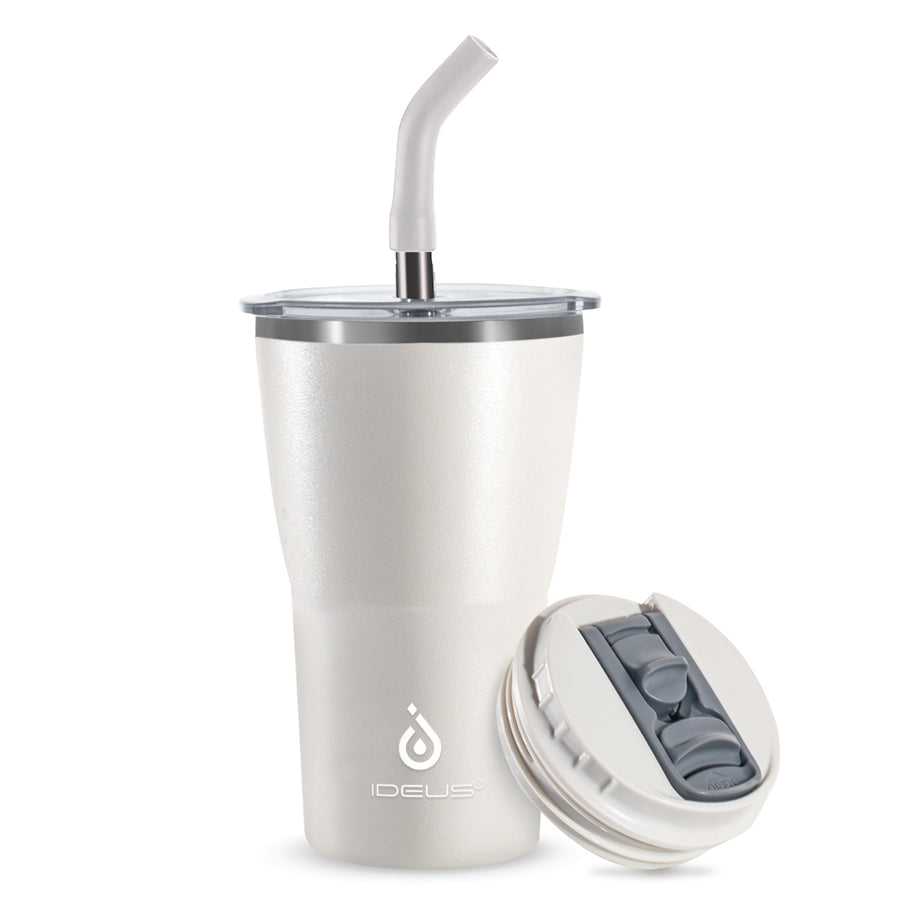 Straight-sided Iced Coffee Tumbler with Double Lid