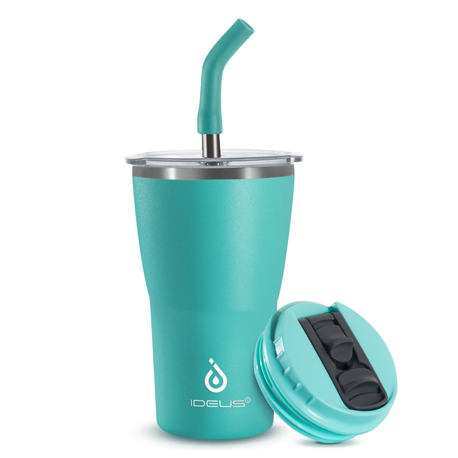 Straight-sided Iced Coffee Tumbler with Double Lid