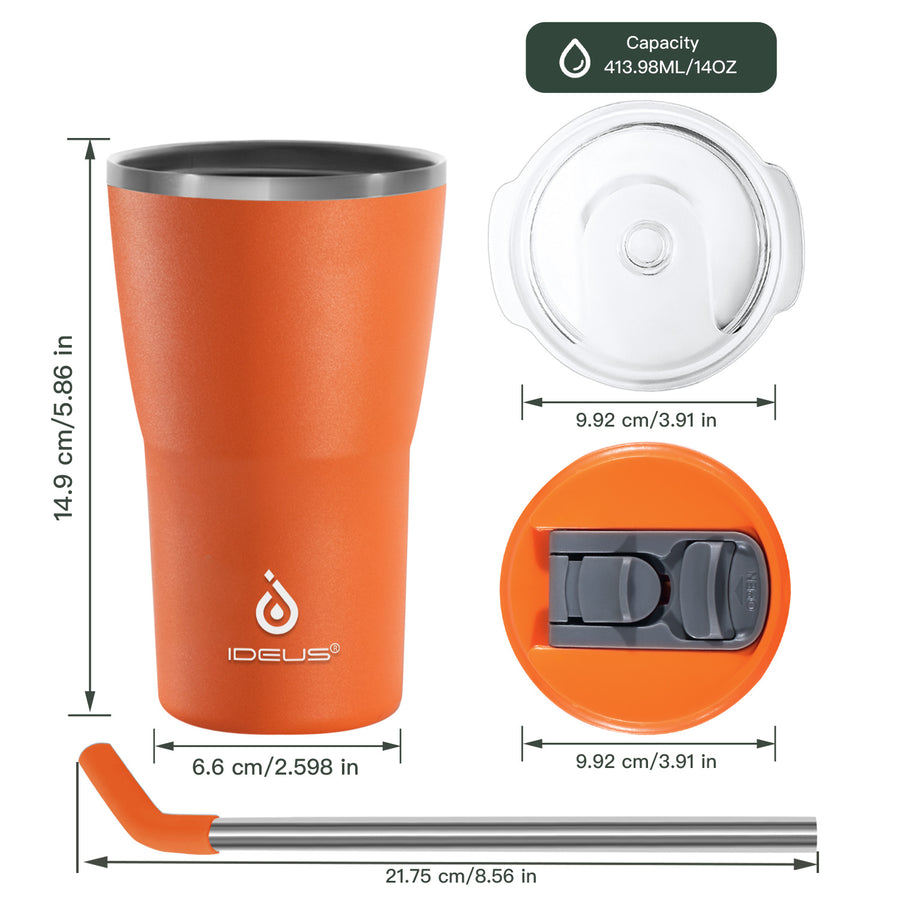 Straight-sided Iced Coffee Tumbler with Double Lid