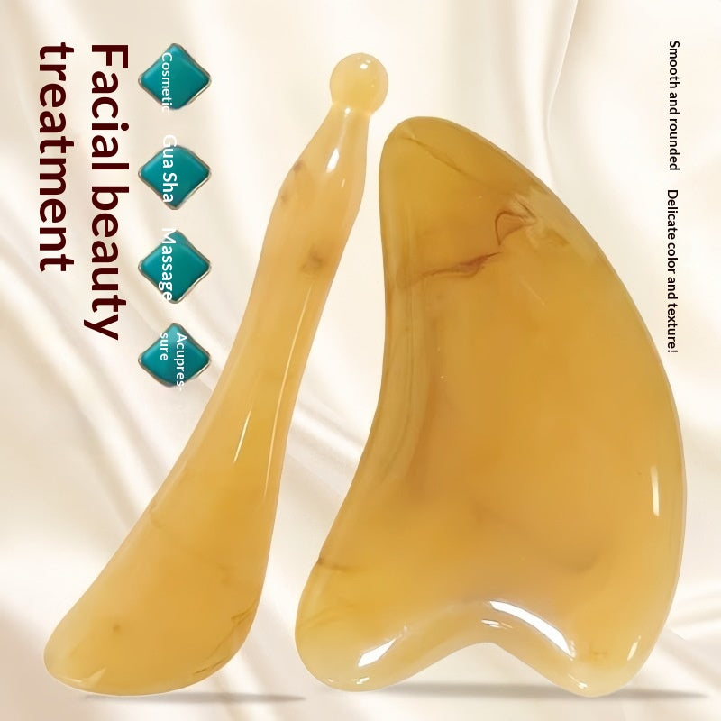 Facial Gua Sha Board and Muscle-Stripping Stick for Relaxation