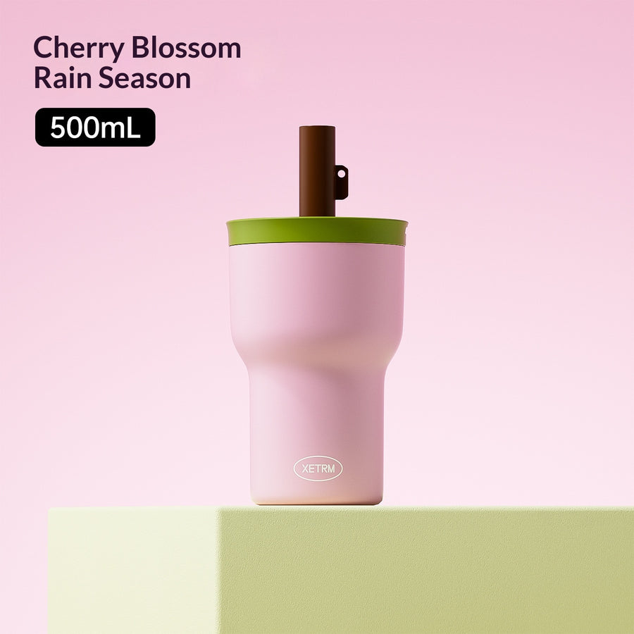 Large Capacity Insulated Tumbler with Straw - Stylish Design