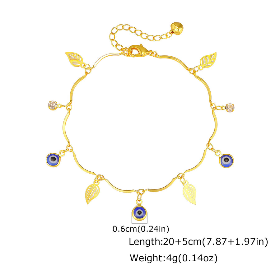 Resort-style Copper Devil-eye Butterfly Zircon Anklet