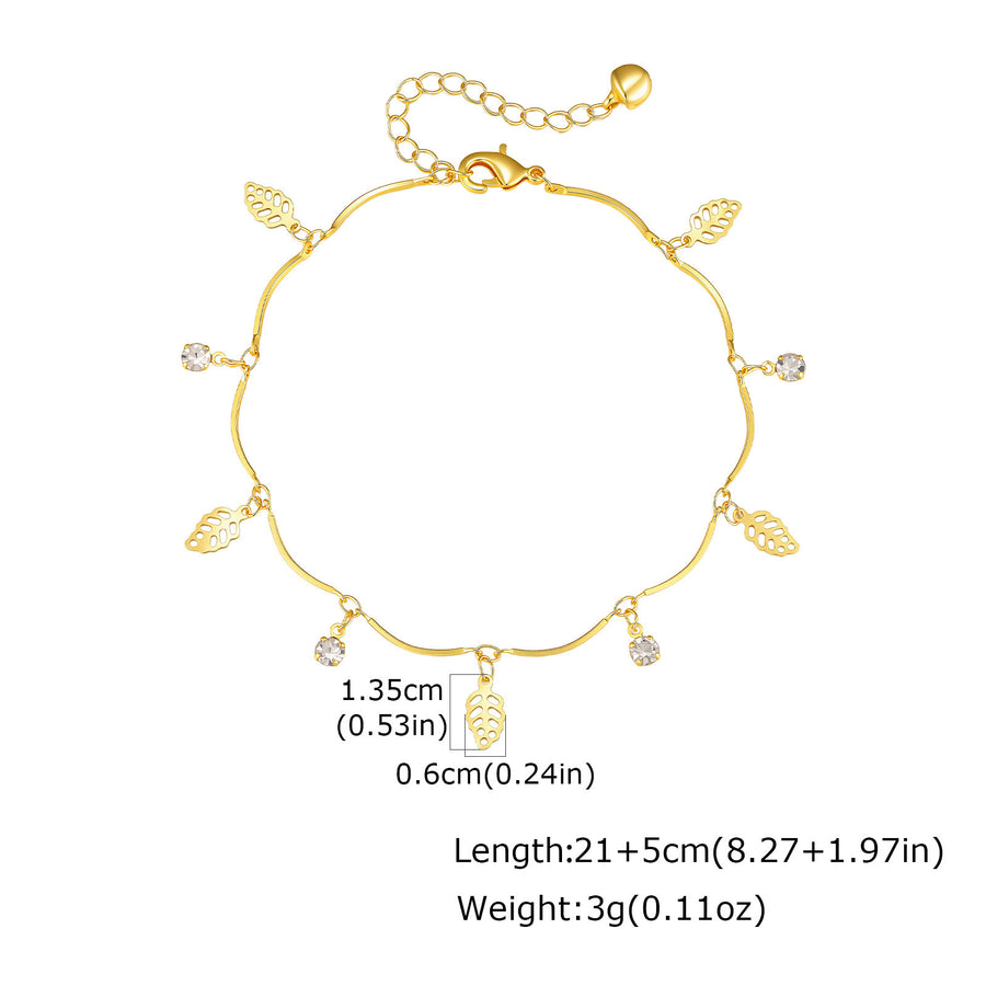 Resort-style Copper Devil-eye Butterfly Zircon Anklet