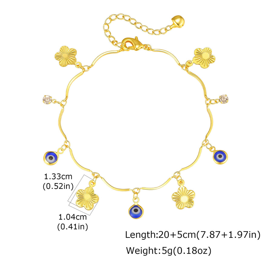 Resort-style Copper Devil-eye Butterfly Zircon Anklet
