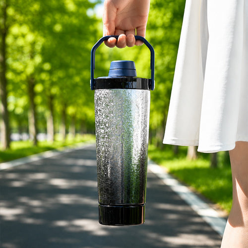 Ice-crack Pattern Stainless Steel Shaker - Portable Insulated Cold Cup