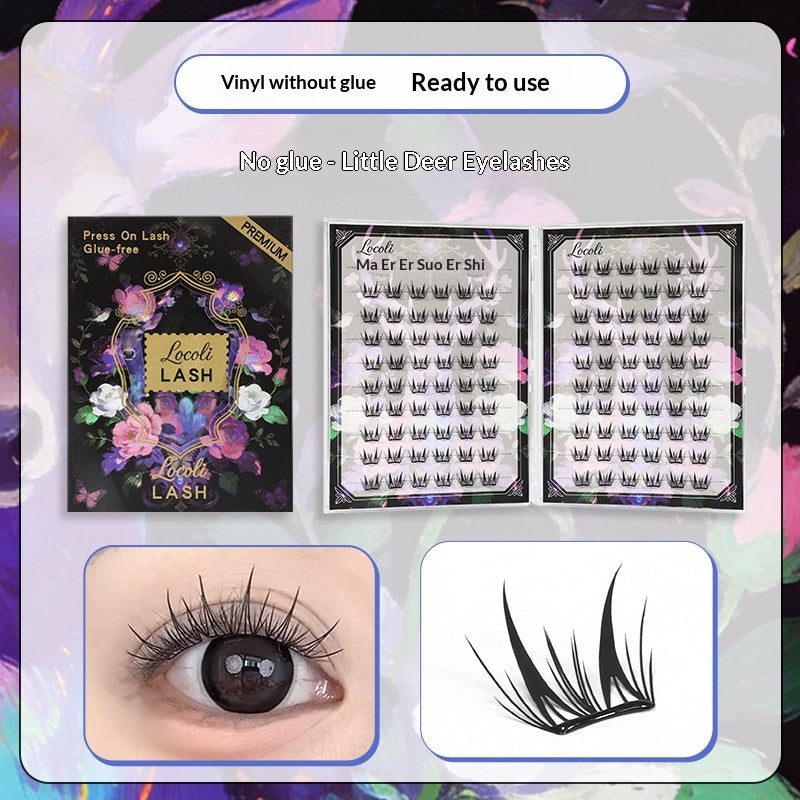 Self-adhesive Glue-free False Eyelashes with Tweezers