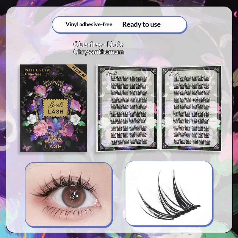 Self-adhesive Glue-free False Eyelashes with Tweezers