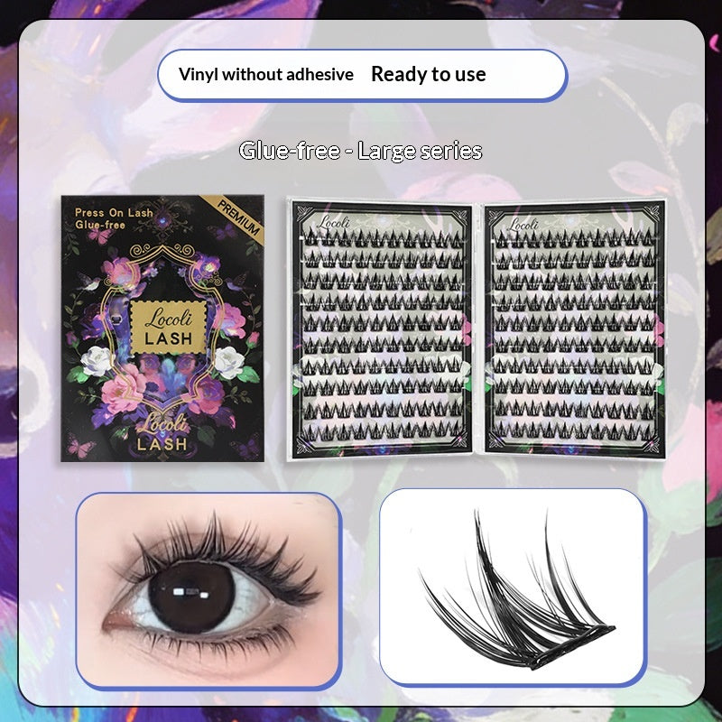 Self-adhesive Glue-free False Eyelashes with Tweezers