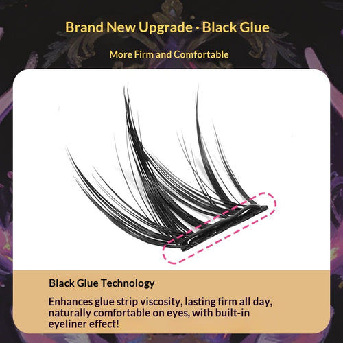 Self-adhesive Glue-free False Eyelashes with Tweezers