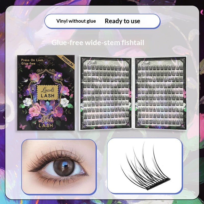 Self-adhesive Glue-free False Eyelashes with Tweezers