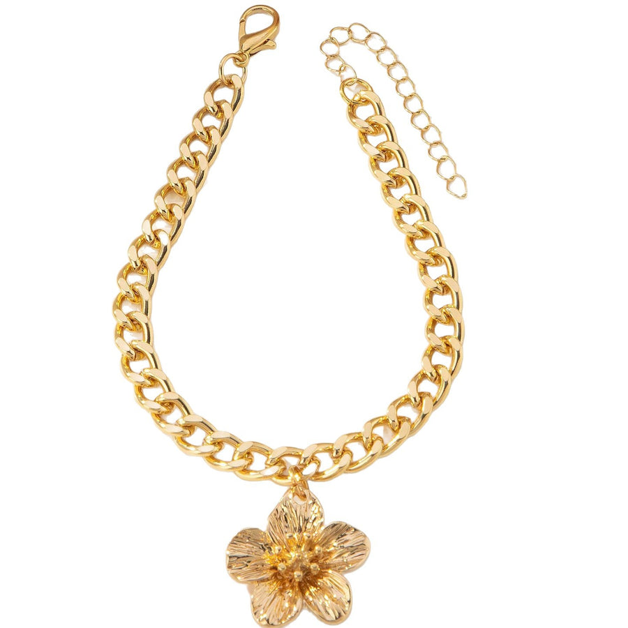 Fashionable and Elegant Golden Flower Anklet for Women
