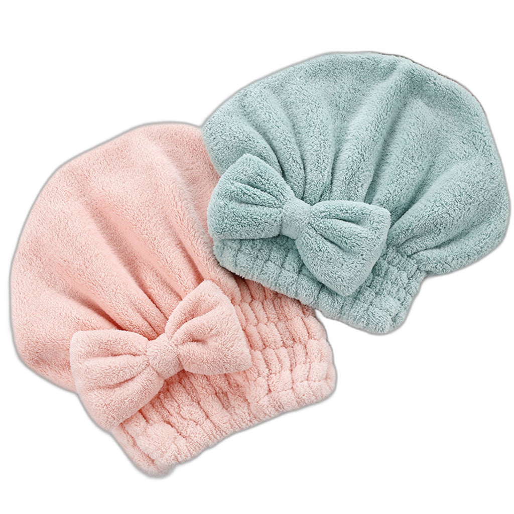 Coral Fleece Bath and Dry Hair Cap for Women