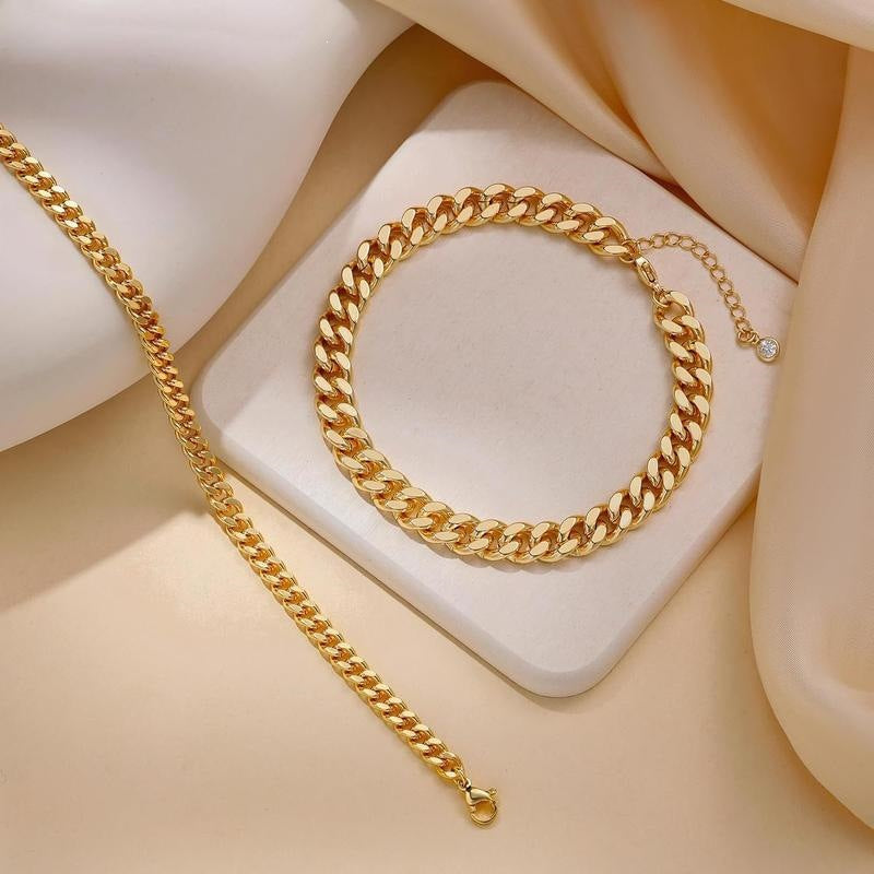 Cuban Chain Anklet - Stainless Steel Double-Layer Foot Jewelry