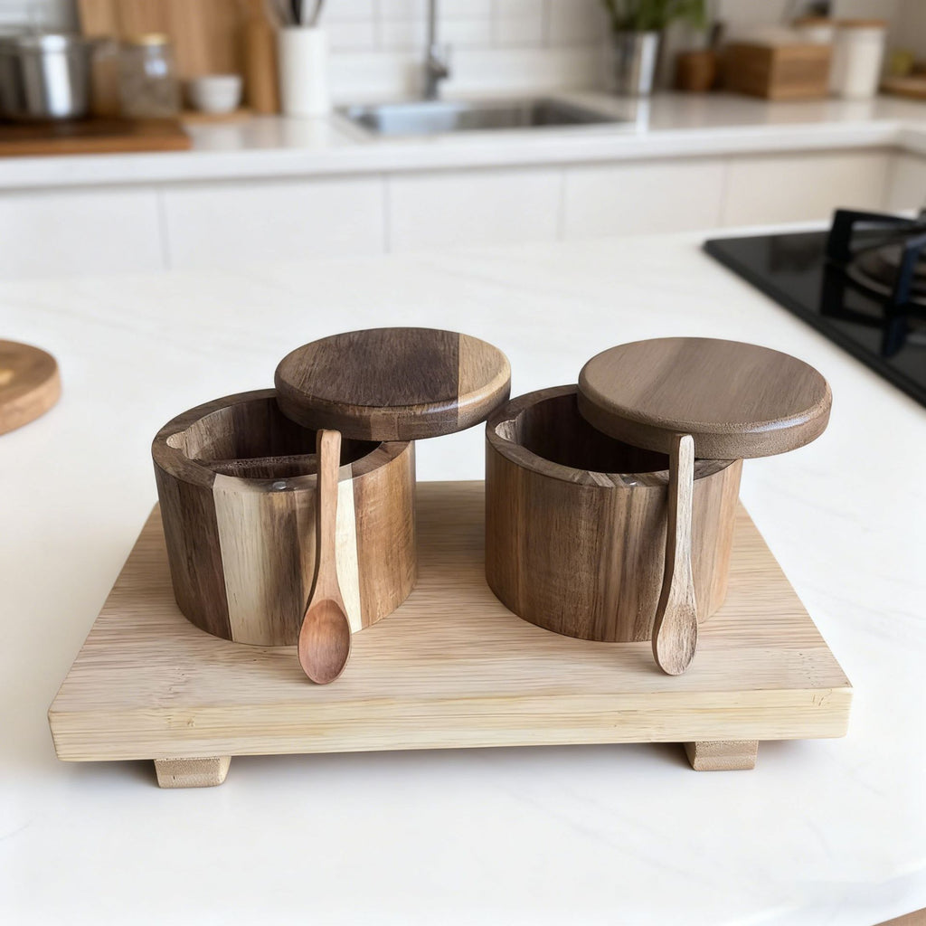 Cross-border Best-selling Acacia Wood Salt Shaker - Kitchen Storage
