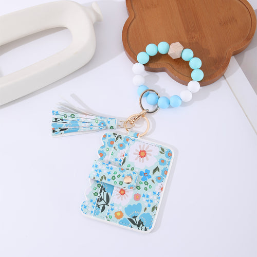 Printed Leather Wallet Keychain for Women - Stylish & Functional