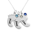 Simple Mother's Day Anklet Necklace with December Birthstone