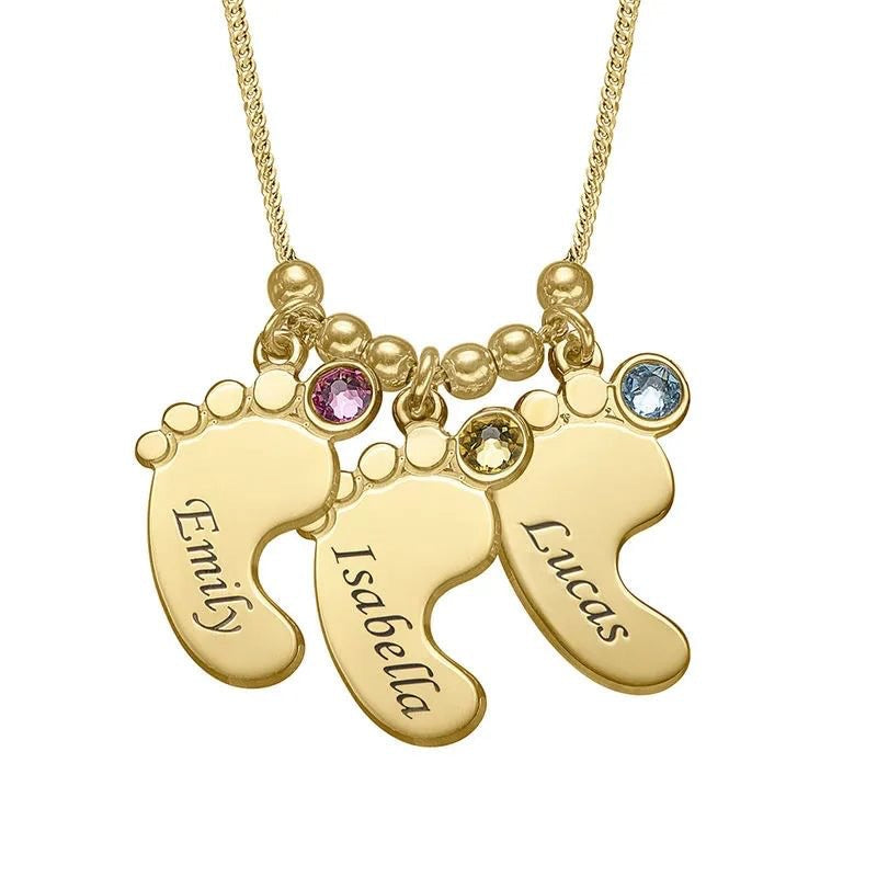 Simple Mother's Day Anklet Necklace with December Birthstone