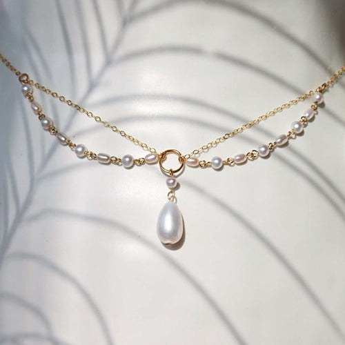 French-style Vintage Teardrop Pendant Choker - Understated Luxury