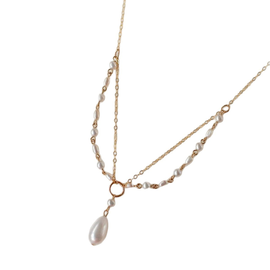 French-style Vintage Teardrop Pendant Choker - Understated Luxury