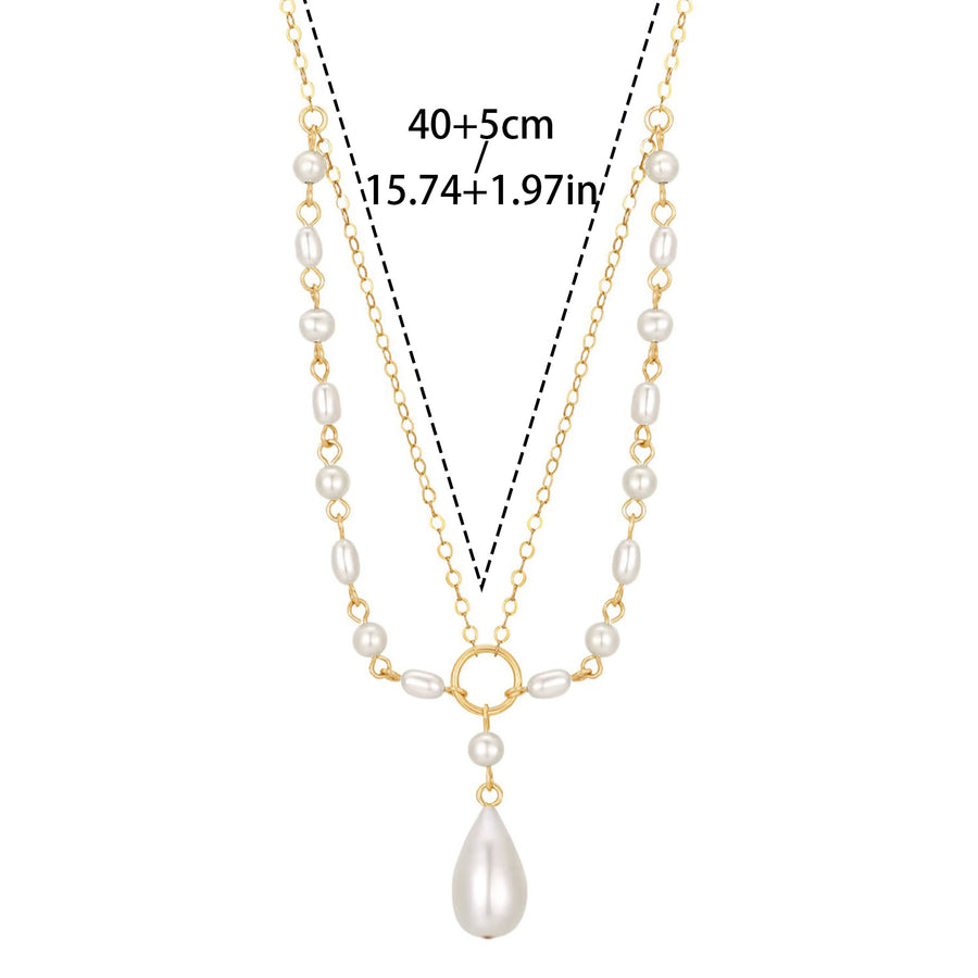 French-style Vintage Teardrop Pendant Choker - Understated Luxury