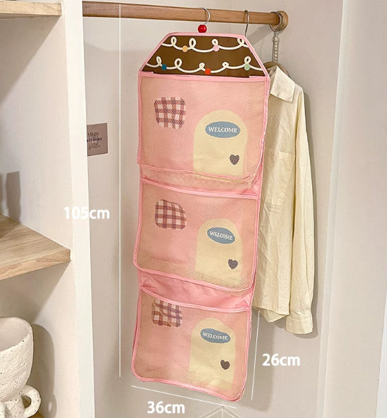 Three-in-One Wall-Mounted Net Bag - Versatile Cosmetic Pouch