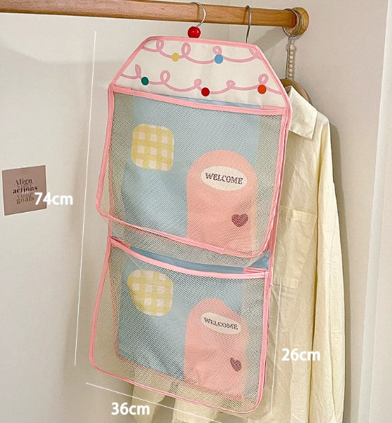Three-in-One Wall-Mounted Net Bag - Versatile Cosmetic Pouch