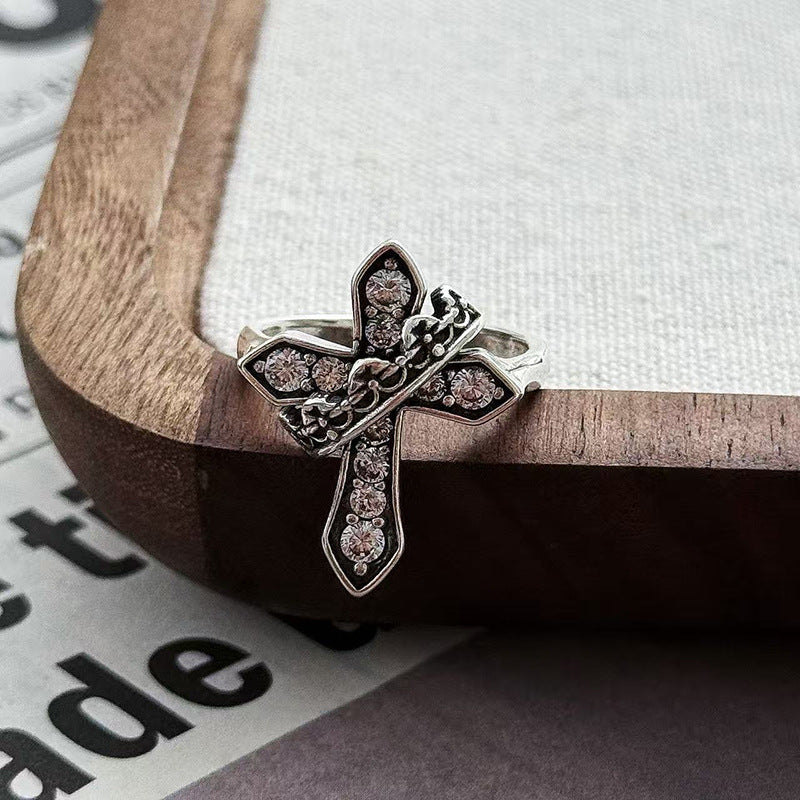 Edgy Cross Stacking Rings for Trendy Style
