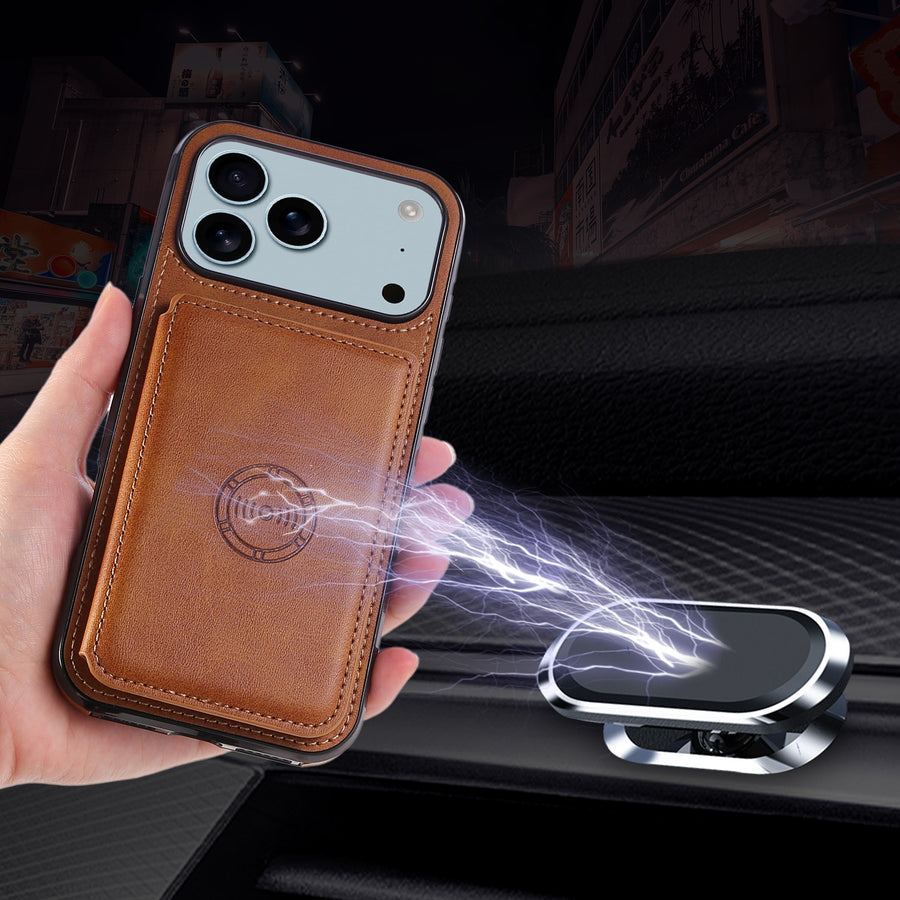 Magnetic Wallet-style Phone Leather Case with Card Slots