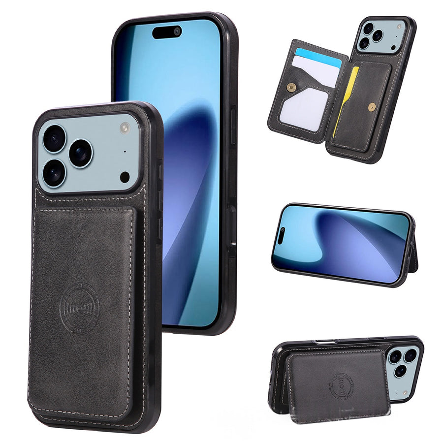 Magnetic Wallet-style Phone Leather Case with Card Slots