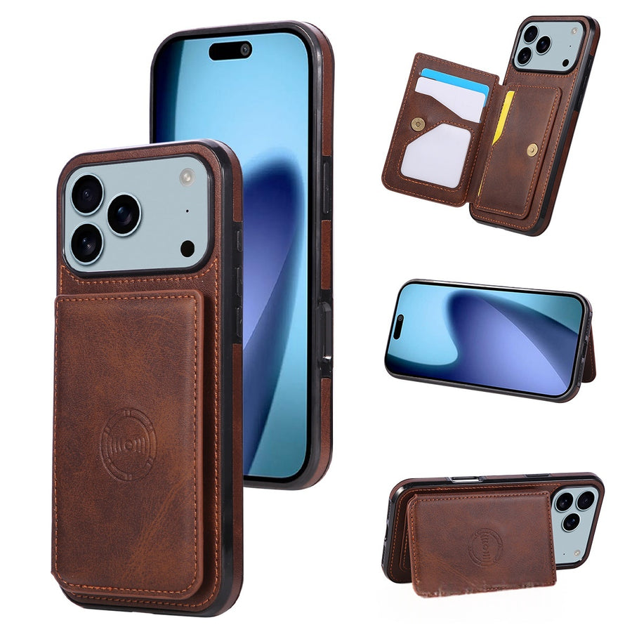 Magnetic Wallet-style Phone Leather Case with Card Slots