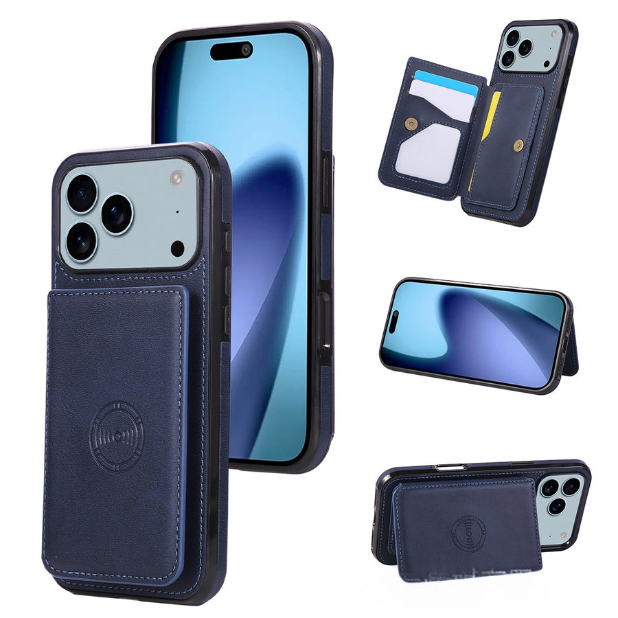 Magnetic Wallet-style Phone Leather Case with Card Slots