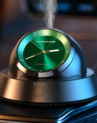 Smart In-car Aromatherapy Diffuser Clock Ornament with Light