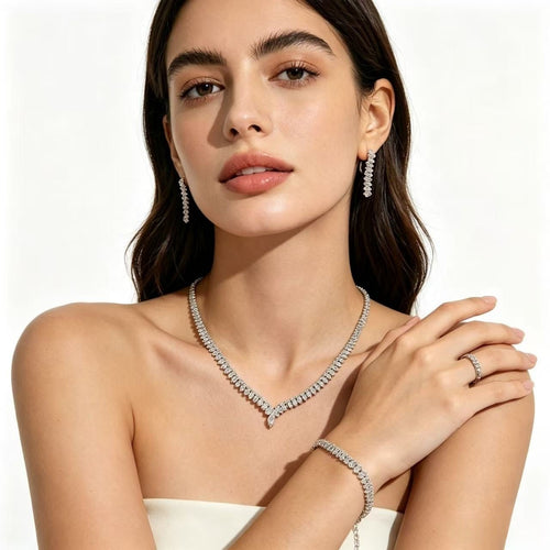 Fashionable Minimalist Fully Diamond-encrusted Choker Necklace