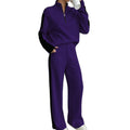 Fashionable Casual Patchwork Zip-up Hoodie & Sweatpants Set