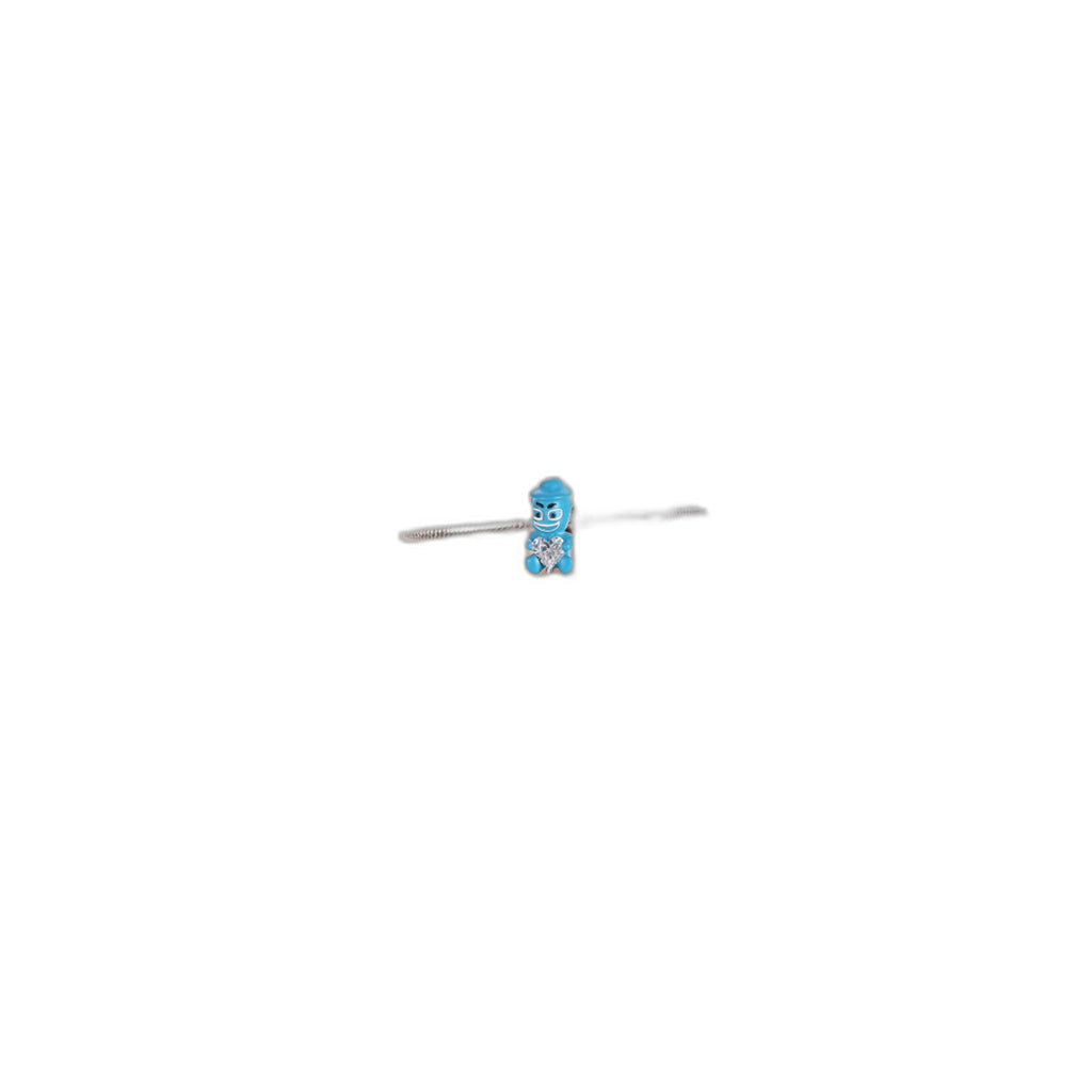 Blue Dripping-Oil Zircon Cute Animal Bead Pendant Necklace