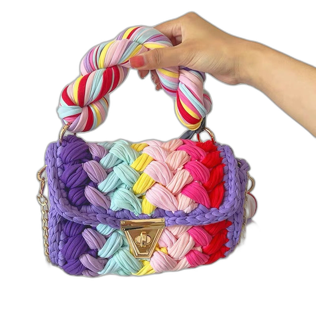 Handwoven Womens Tote Bag - Minimalist Style Cosmetic Bag