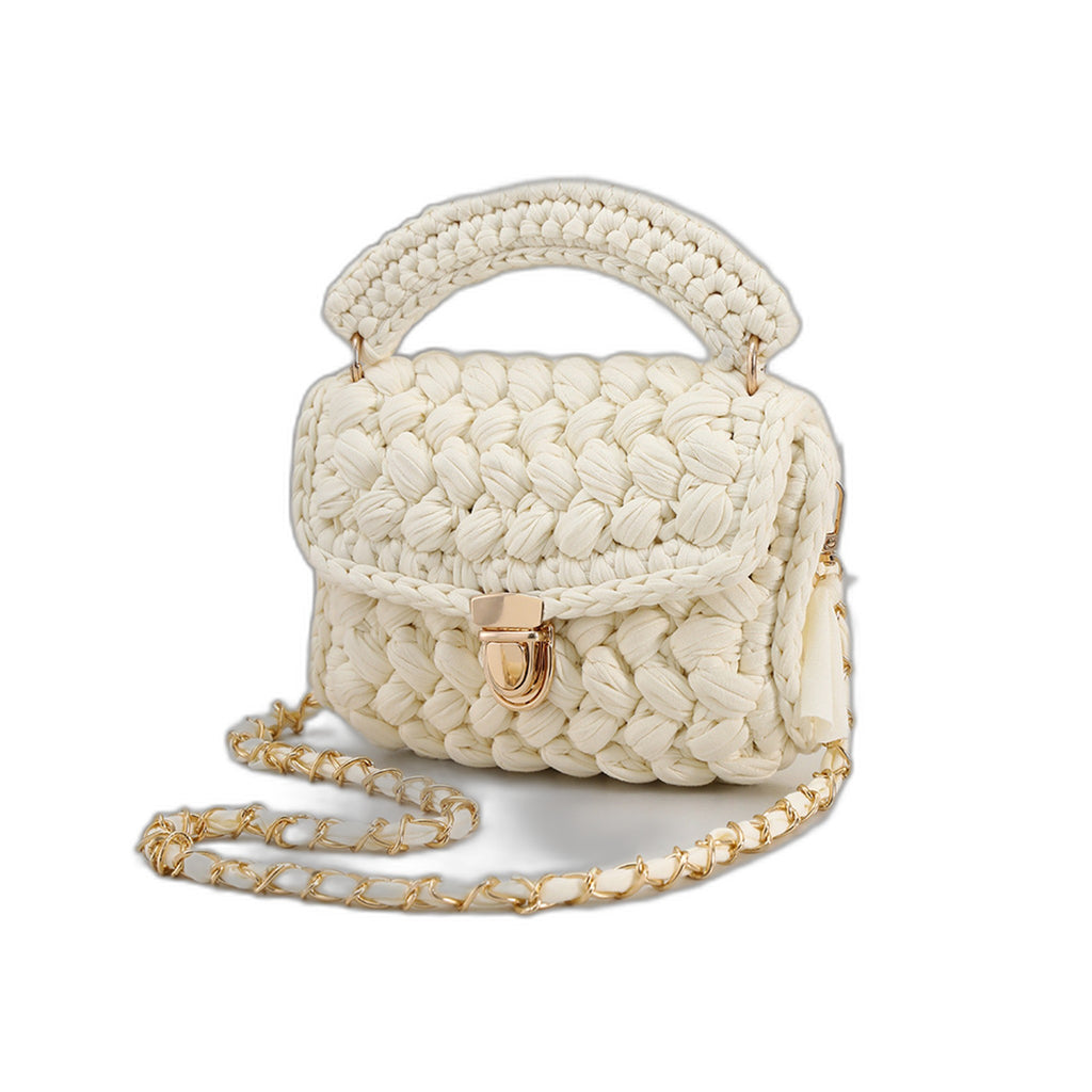 Handwoven Womens Tote Bag - Minimalist Style Cosmetic Bag