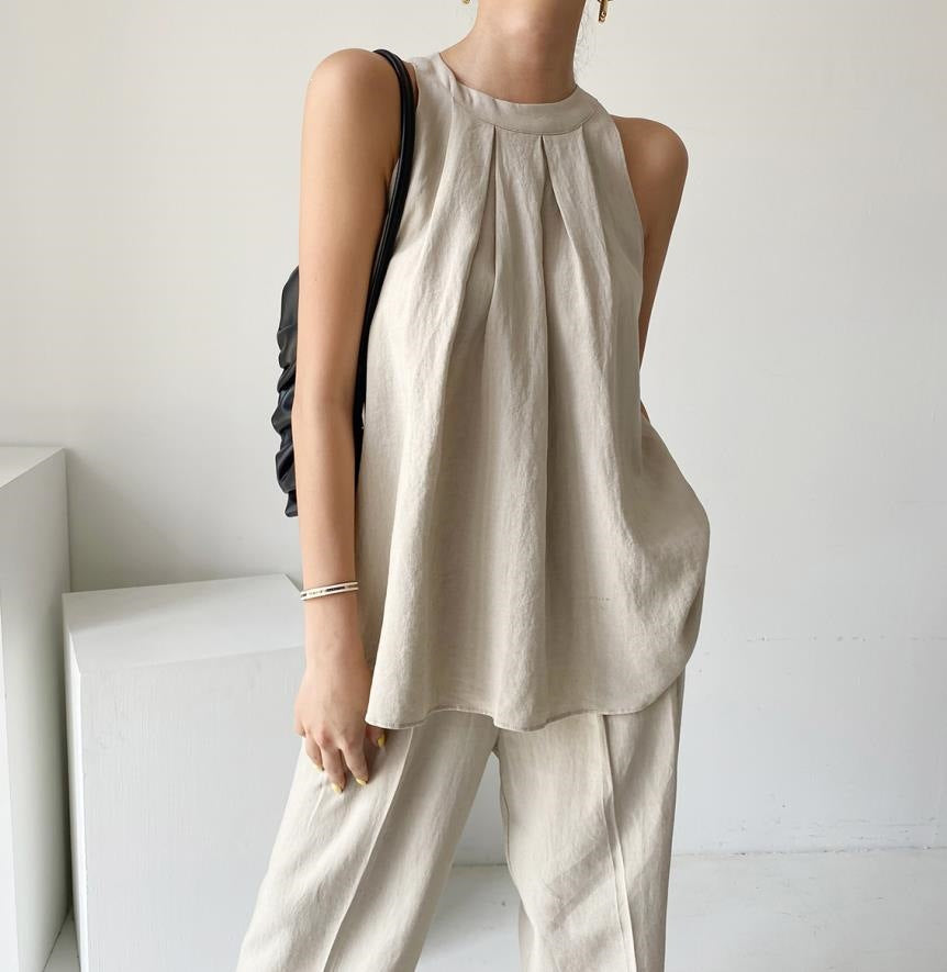 Eco Friendly Retro Skin-friendly Pleated Camisole