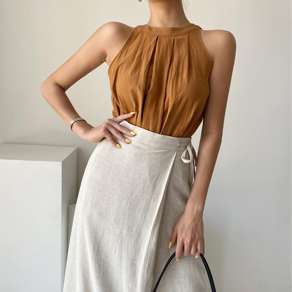 Eco Friendly Retro Skin-friendly Pleated Camisole