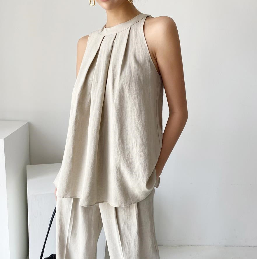 Eco Friendly Retro Skin-friendly Pleated Camisole