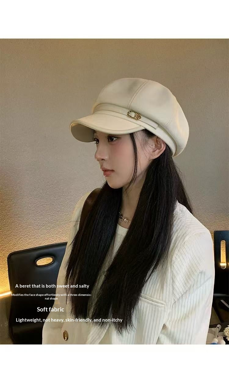 Japanese-style Retro Artistic Black Cap Beret for Women