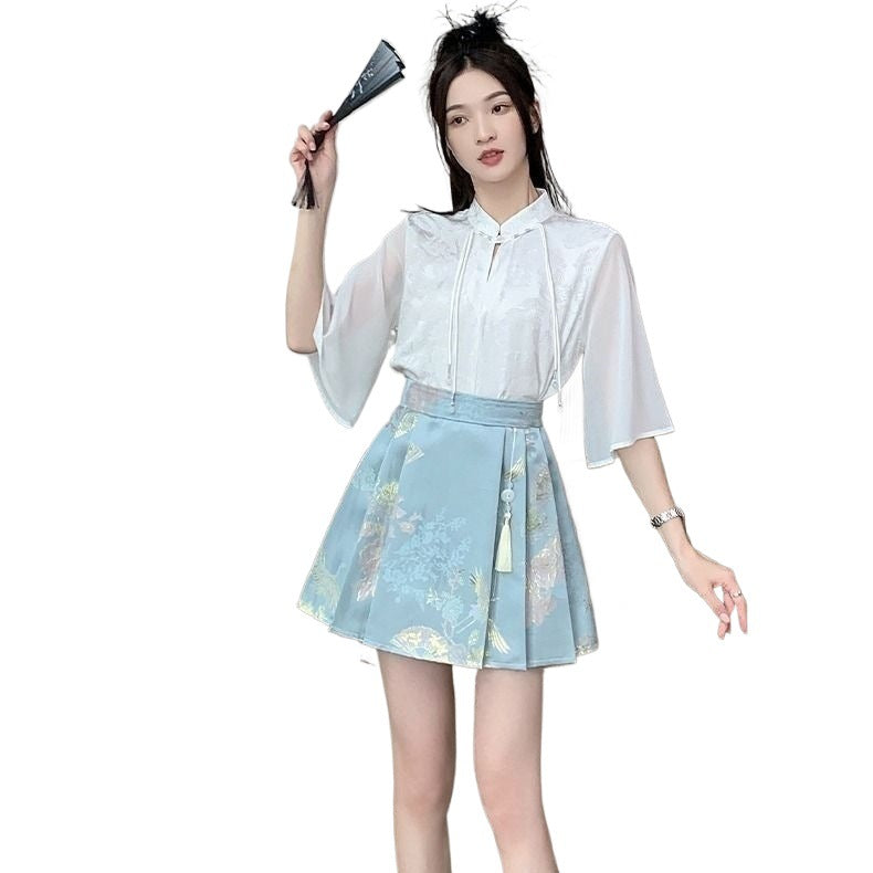 Elegant New Chinese-style Satin Skirt for Women