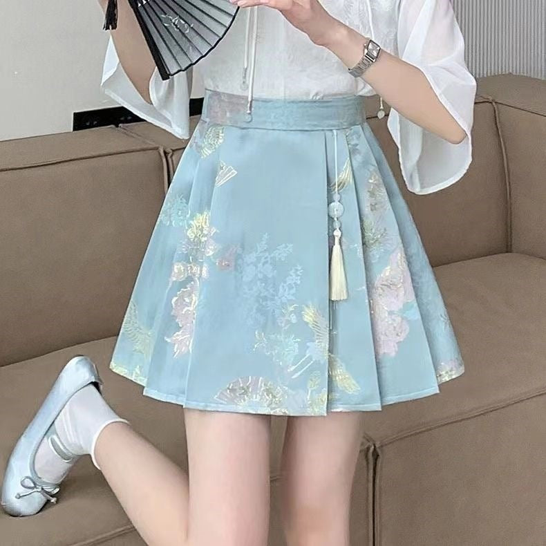 Elegant New Chinese-style Satin Skirt for Women