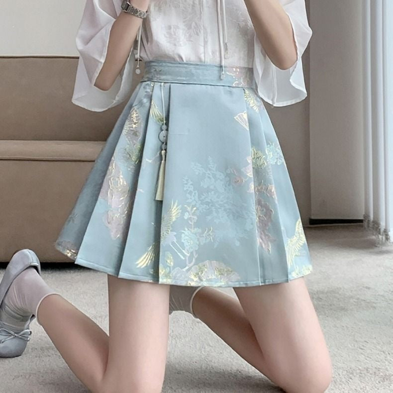 Elegant New Chinese-style Satin Skirt for Women