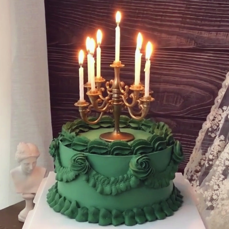 European-style Vintage Birthday Candle Holder for Baking