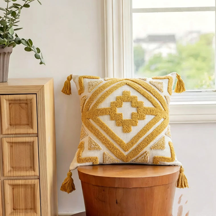 Geometric Tufted Cushion Model Room Loop-pile Throw Pillow Cover
