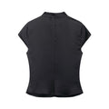 Chinese-style Summer Satin Top with Mandarin Collar