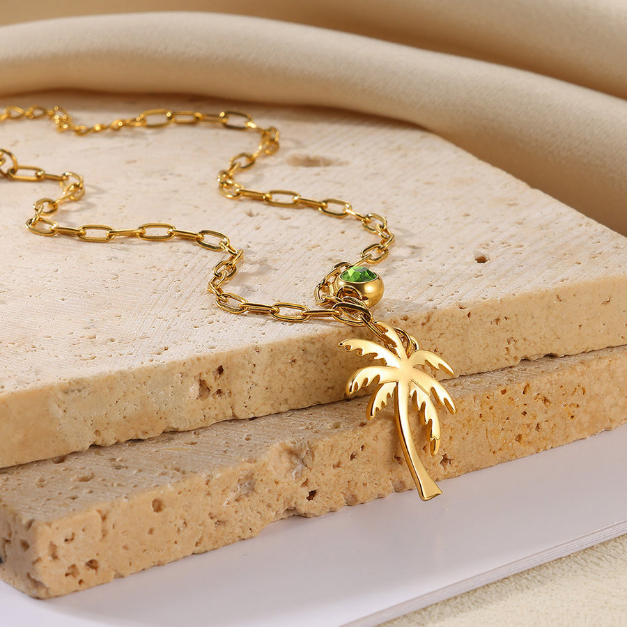 Palm Tree Birthstone Anklet - Fashionable Jewelry for You